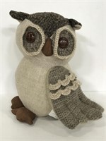 Plush fabric bean-filled owl