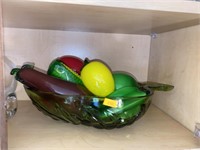 glass fruit in bowl