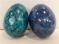 Two blue Alabaster eggs