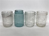 Lot of 4 Ball glass mason jars