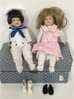 Dolls of Days Gone By- two porcelain sailor dolls