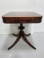 Vintage leather top end table