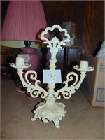 ornate cast candle holder, Victorian