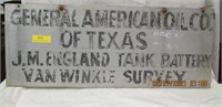 General American Oil Co. Sign    30" x 12"