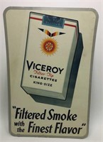 Vintage Viceroy Cigarettes Tin Greenback Sign