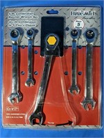 NEW 5pc Combination Ratchet Wrench Set