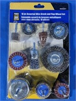 NEW 10Pc Assorted Wire Brush and Flap Wheel Set