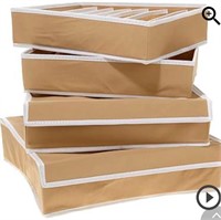 OrganizeMe 4-Piece Drawer Organizer System, Cream