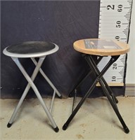 Two small folding stool table 18" H × 12" D