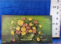 Beautiful floral painting on canvas 34" × 19"