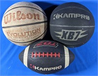 2 Basketballs, one Wilson Evolution, Kampro KB7