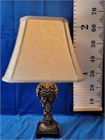 Wooden carved design table lamp 24" H