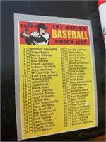 BASEBALL CHECKLIST 1970 TOPPS