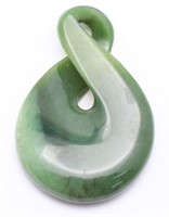 Nephrite jade twist pendant. Total weight 84cts