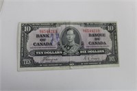 Bank of Canada ten dollar bank note 1937