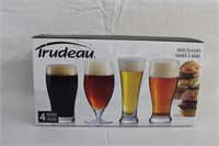 Trudeau set of  four beer glasses