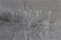 Ten Pinwheel crystal wine glasses