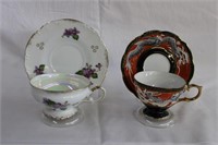 Two cups and saucers made in Japan
