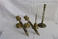 Pair of Bowring brass wall mount candlesticks 12",