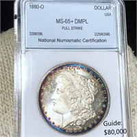 1880-O Morgan Silver Dollar NNC - MS65+ DMPL