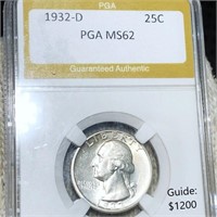 1932-D Washington Silver Quarter PGA - MS62