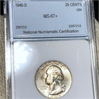 1946-S Washington Silver Quarter NNC - MS67+