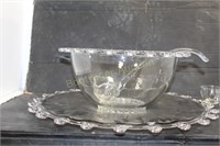 CLEAR GLASS PUNCH BOWL SET
