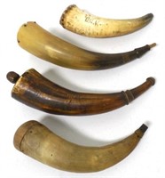 Lot of 4 Powder Horns