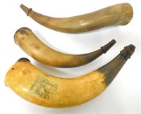 Lot of 3 Powder Horns