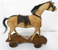 Wooden Pull Toy Hand Carved Horse
