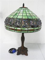 Art Deco Style Lamp with Stained Glass Shade