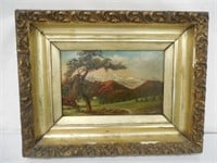 Oil on Canvas Mountain Scene Signed