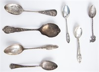 Lot of Sterling Silver Souvenir Spoons
