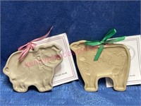 (2) Brown Bag Cookie Molds (pig & cow)