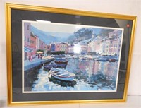 Framed Print Boats on Water