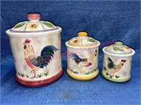 3pc Rooster canister set