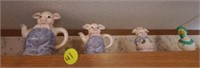 PIG TEAPOT AND FIGURINE LOT