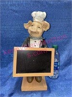 Chef pig w/ chalkboard