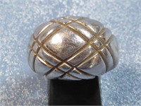 Sterling Silver Geometric Ring Hallmarked