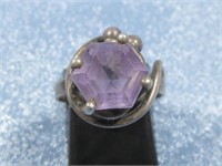 Vintage Sterling Silver Purple Stone Ring