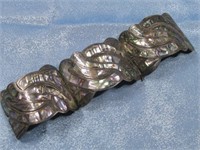 Damaged Vintage Sterling Silver Abalone Bracelet