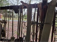 COLLECTION OF SHOVELS AND STRAPS