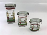 Glass Chef Painted Canisters Tallest 11.5"