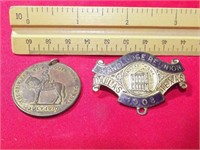 1910 Boy Scout Medallion & 1908 Grand Lodge Pin
