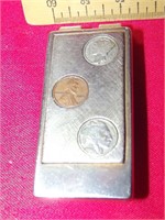 Vintage Ansom Money Clip w/3 Mini Coins