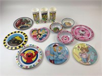 Disney & Other Character Plastic Cups Plates Bowls