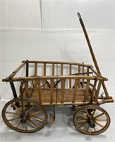 Antique primitive wood goat cart hay wagon