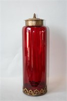 Decorative Red Glass Lidded Jar