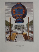 Framed Modern Print - Premier Voyage Aerien 1783