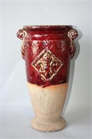 Glazed Pottery Fleur De Lis Vase
